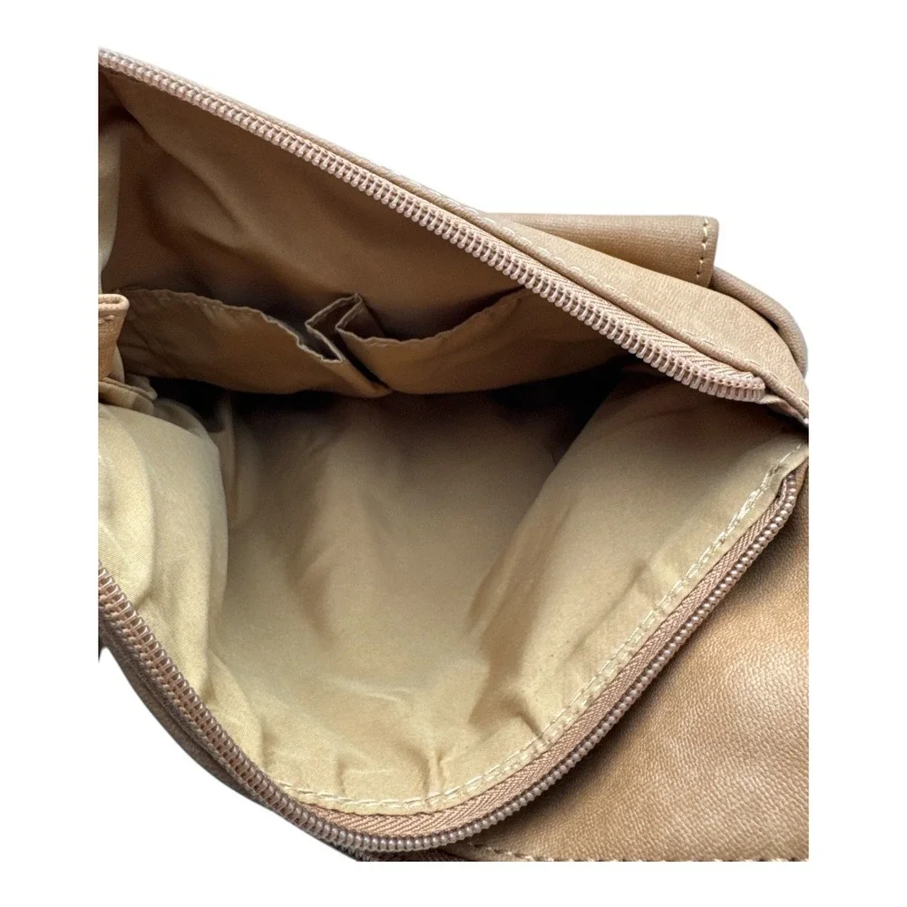MultiSac Hobo Shoulder Bag Purse Tan Lined Divided Pockets